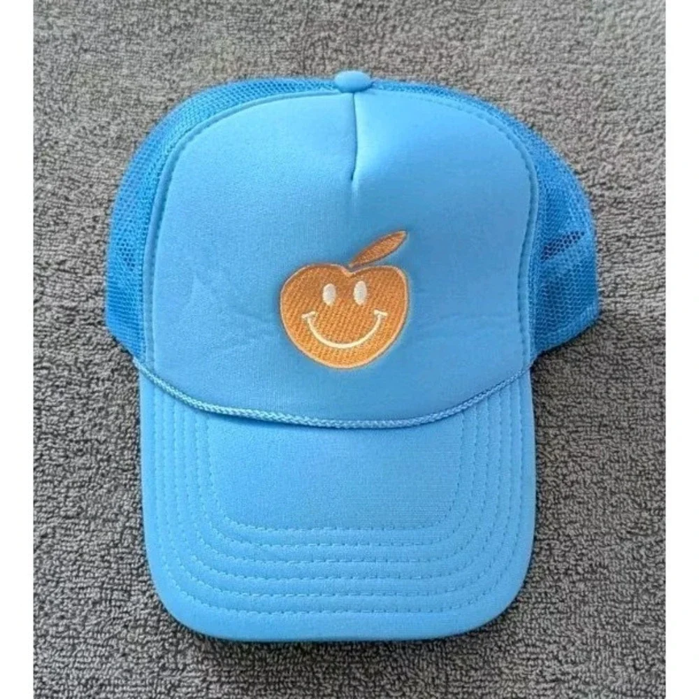 Trucker Hat Mesh w Peach Smiley Happy Face  Snapback‎ | Otto Durbin Farms Market